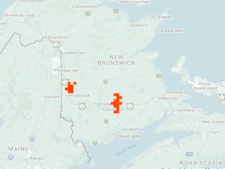 Distribution map - Cobblestone Tiger Beetle in NB