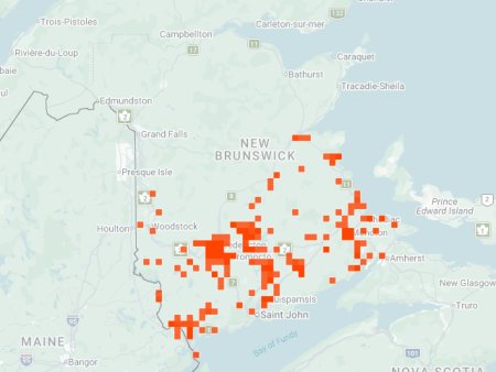 Distribution map - Six-spotted Tiger Beetle in NB